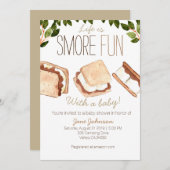 Cute smores camping baby shower invitation (Devant / Derrière)