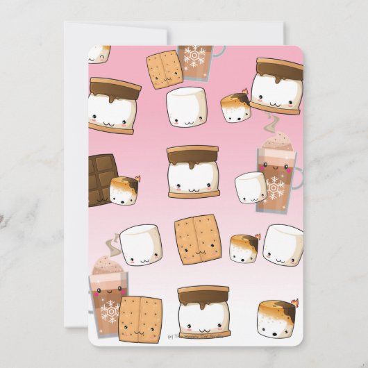 Cute S'mores Hot Cocoa Camping Bonfire Birthday Kaart (Achterkant)