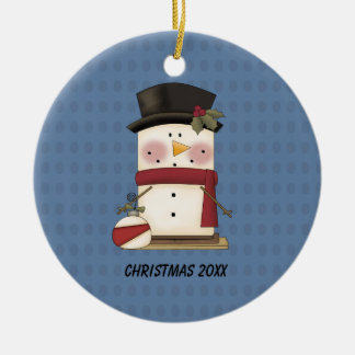 Cute S'mores Snowman-kerstversiering Keramisch Ornament