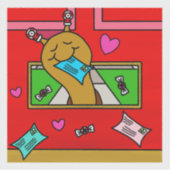 Cute Snail Christmas Mail Vinyl Sticker (Voorkant)