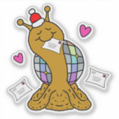 Cute Snail Disco Mail Christmas Vinyl Sticker (Devant)