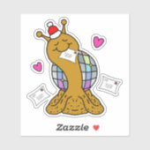 Cute Snail Disco Mail Christmas Vinyl Sticker (Feuille)