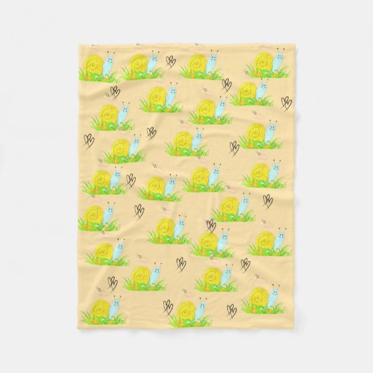 Cute Snail   Fleece Deken (Voorkant)