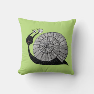Cute Snail Green Kinderen Kussen
