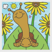 Cute Snail Summer Sunflower Garden Chat  Sticker (Voorkant)