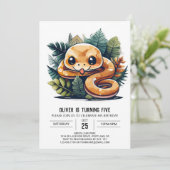 Cute Snake Jungle Invitation Anniversaire (Debout devant)
