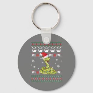 Cute Snake Ugly Sweater Kerstlight Pajama Sleutelhanger