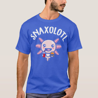 Cute Snaxolotl Axolotl Salamander Food Pun T-shirt