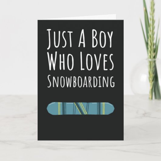 Cute Sneeuwboard Kaarten Voor Jongens Kinderen Win (Voorkant)