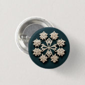 Cute sneeuwflake-knop. ronde button 3,2 cm (Voorkant /achterkant)