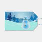 Cute sneeuwman-illustratie cadeaulabel (Voorkant (Horizontaal))
