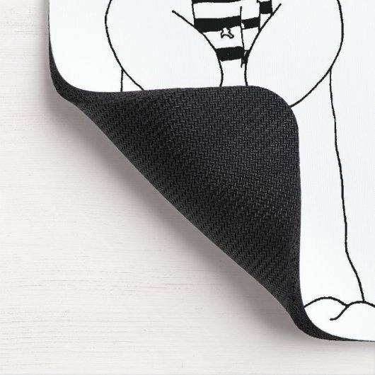 Cute sneeuwman zwarte & witte kersttekening muismat (Hoek)