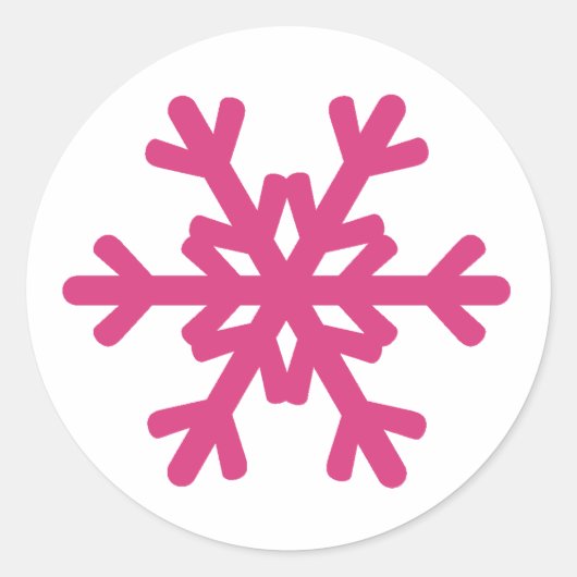 Cute Sneeuwvlok Roze Winter Stickers (Voorkant)