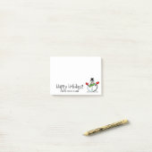 Cute snewman gepersonaliseerde kerstwintervakantie post-it® notes (Op bureau)