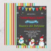 Cute snewman verjaardagsfeest uitnodiging (Voorkant / Achterkant)