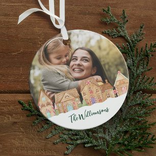 Cute Snoep Gingerbrood Houders Foto Metalen Ornament