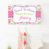 Cute Snoep Sweet 16 Birthday Party Spandoek (Insitu)
