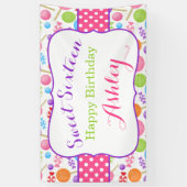 Cute Snoep Sweet 16 Birthday Party Spandoek (Verticaal)