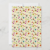 Cute Snoep Theme First Birthday Invitation Kaart (Achterkant)