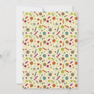 Cute Snoep Theme First Birthday Invitation Kaart