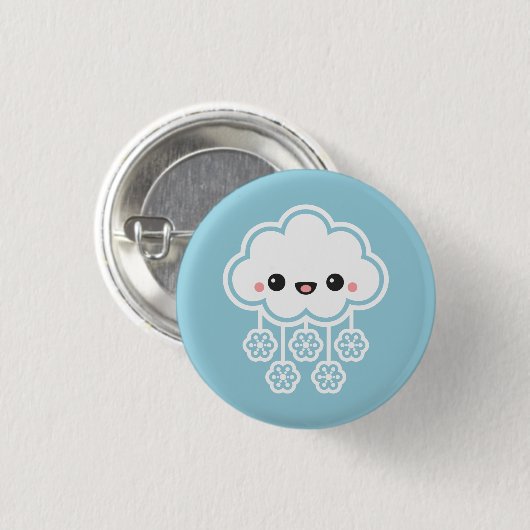 Cute Snow Cloud Ronde Button 3,2 Cm (Voorkant /achterkant)