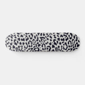 Cute Snow Leopard Animal Print Patroon Skateboard (Horizontaal)