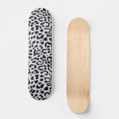 Cute Snow Leopard Animal Print Patroon Skateboard (Voorkant)