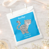 Cute snow leopard cartoon bedankzakje (Geknipt)