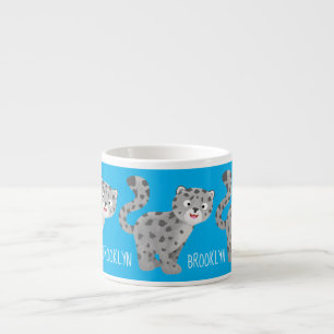 Cute snow leopard cartoon espresso kop