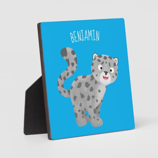 Cute snow leopard cartoon fotoplaat (Voorkant)