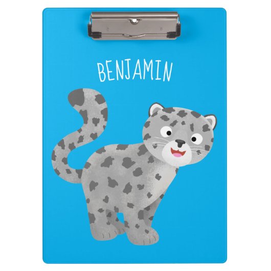 Cute snow leopard cartoon klembord (Voorkant)