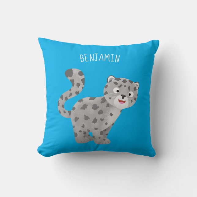 Cute snow leopard cartoon kussen (Voorkant)