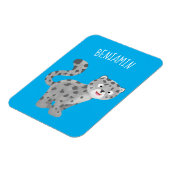 Cute snow leopard cartoon magneet (Linkerzijde)