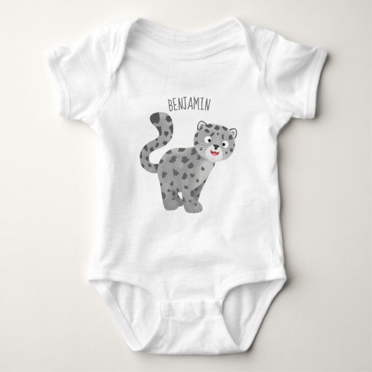 Cute snow leopard cartoon romper (Voorkant)