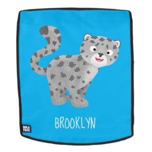 Cute snow leopard cartoon rugtassen
