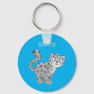 Cute snow leopard cartoon sleutelhanger