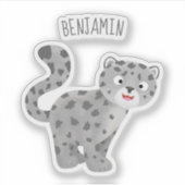 Cute snow leopard cartoon sticker (Voorkant)