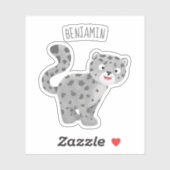 Cute snow leopard cartoon sticker (Vel)