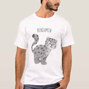 Cute snow leopard cartoon t-shirt