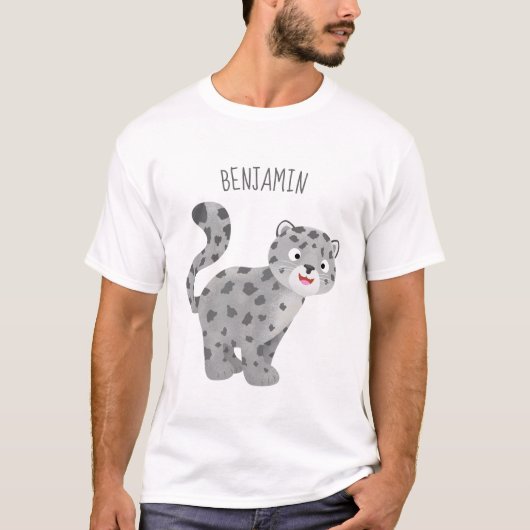 Cute snow leopard cartoon t-shirt (Voorkant)