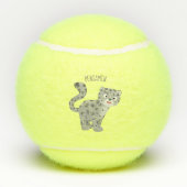 Cute snow leopard cartoon tennisballen (Achterkant)