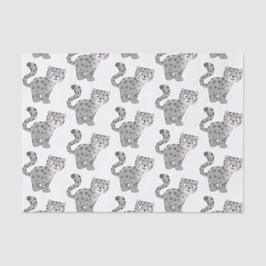Cute snow leopard cartoon tissuepapier (Voorkant)