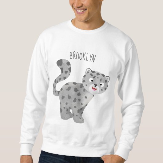 Cute snow leopard cartoon trui (Voorkant)