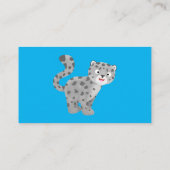 Cute snow leopard cartoon visitekaartje (Achterkant)