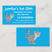 Cute snow leopard cartoon visitekaartje (Voorkant / Achterkant)