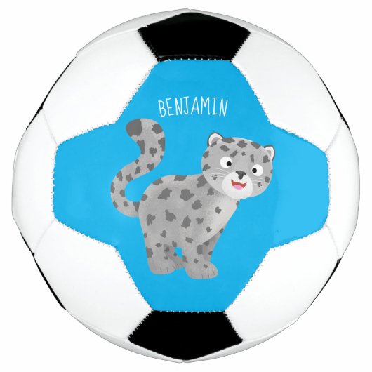 Cute snow leopard cartoon voetbal (Voorkant)