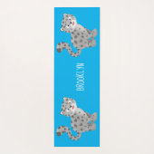 Cute snow leopard cartoon yogamat (Achterkant)
