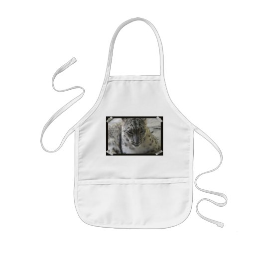 Cute Snow Leopard Children's Apron Kinder Schort (Voorkant)
