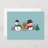 Cute Snow Pals briefkaart (Voorkant / Achterkant)