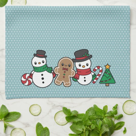 Cute Snow Pals serviette de cuisine (Plié)